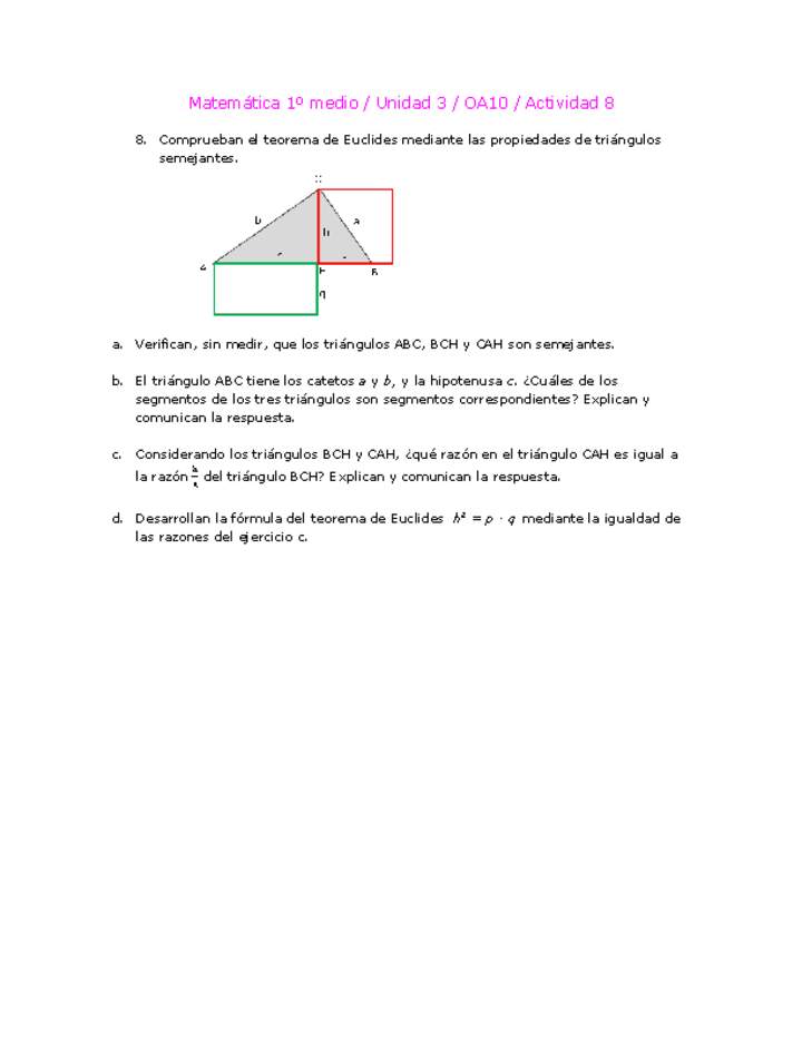 Matemática 1 medio-Unidad 3-OA10-Actividad 8