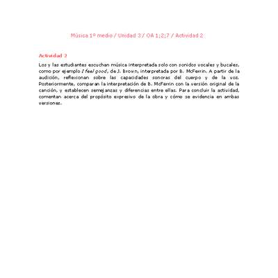 Artes Musicales 1 medio-Unidad 3-OA1;2;7-Actividad 2