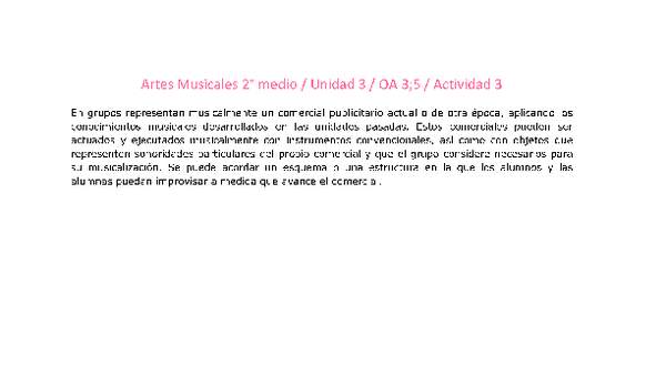 Artes Musicales 2 medio-Unidad 3-OA3;5-Actividad 3
