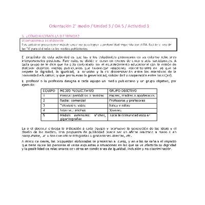 Orientación 2 medio-Unidad 3-OA5-Actividad 3