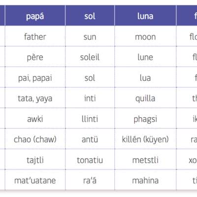 Cuadro de idiomas