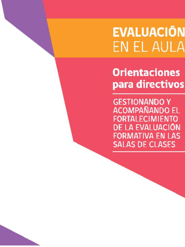 Evaluación Formativa en el Aula: Orientaciones para directivos
