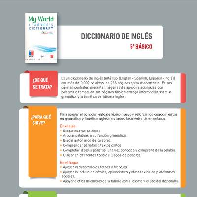 Diccionario de Inglés 5° Básico