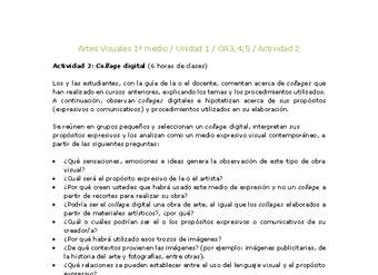 Artes Visuales 1 medio-Unidad 4-OA3;4;5-Actividad 2