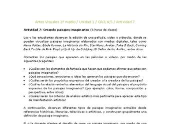 Artes Visuales 1 medio-Unidad 4-OA3;4;5-Actividad 7