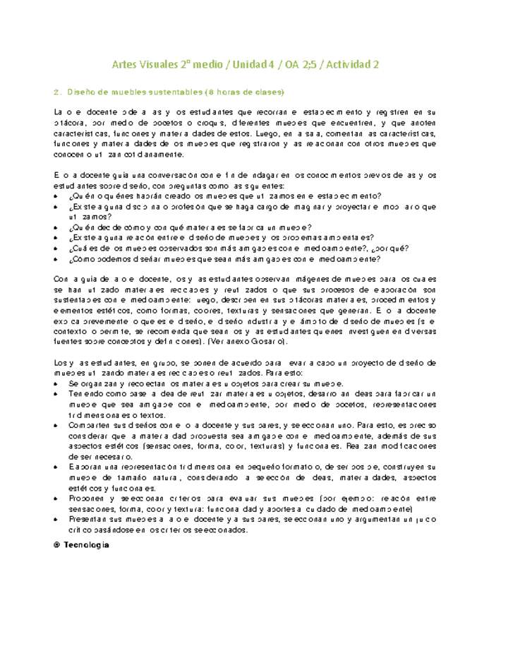 Artes Visuales 2 medio-Unidad 4-OA2;5-Actividad 2