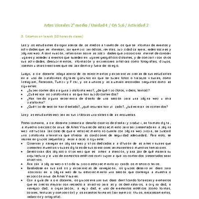 Artes Visuales 2 medio-Unidad 4-OA5;6-Actividad 2