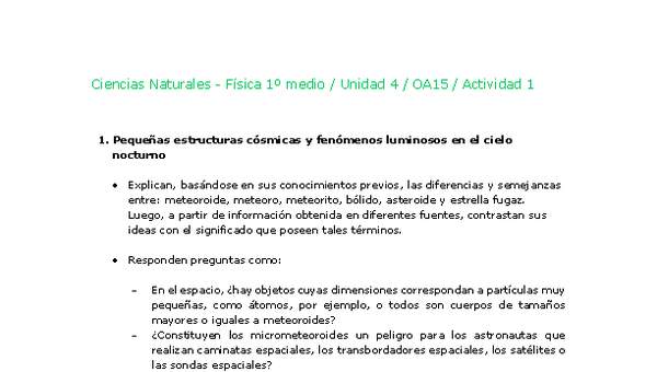 Ciencias Naturales 1 medio-Unidad 4-OA15-Actividad 1