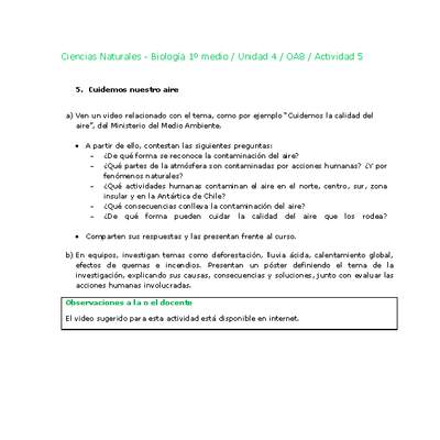 Ciencias Naturales 1 medio-Unidad 4-OA8-Actividad 5