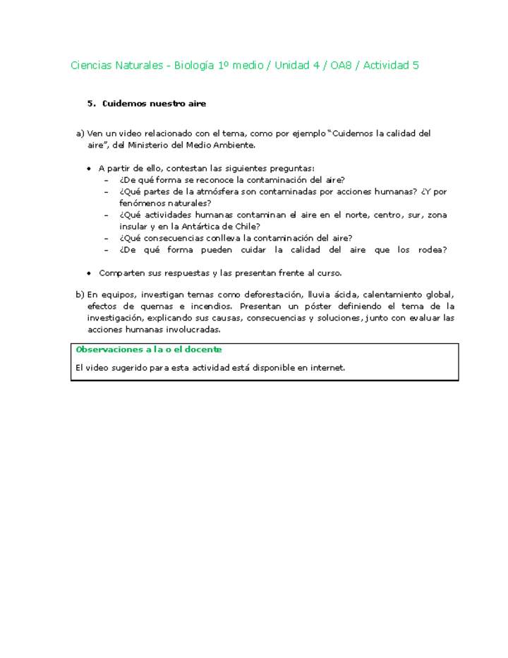 Ciencias Naturales 1 medio-Unidad 4-OA8-Actividad 5