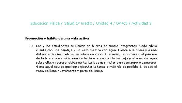 Educación Física 1 medio-Unidad 4-OA4;5-Actividad 3