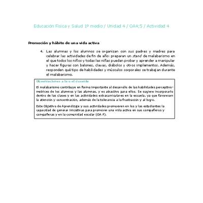 Educación Física 1 medio-Unidad 4-OA4;5-Actividad 4