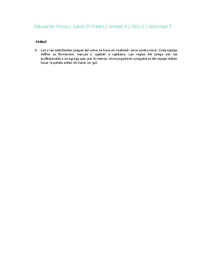 Educación Física 2 medio-Unidad 4-OA1;2-Actividad 5