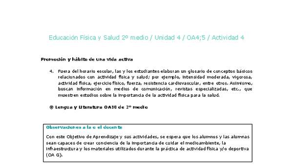 Educación Física 2 medio-Unidad 4-OA4;5-Actividad 4