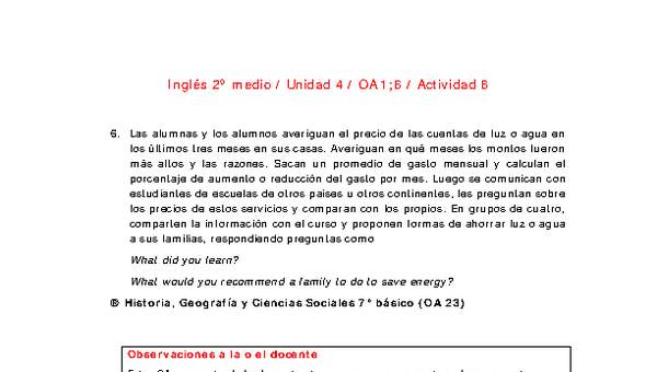 Inglés 2 medio-Unidad 4-OA1;6-Actividad 6
