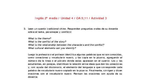 Inglés 2 medio-Unidad 4-OA5;11-Actividad 3