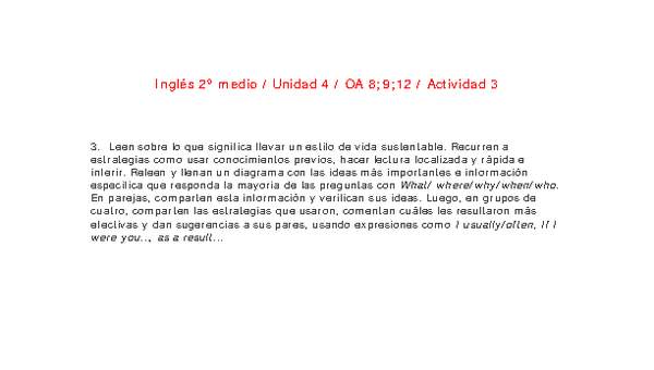 Inglés 2 medio-Unidad 4-OA8;9;12-Actividad 3