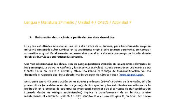 Lengua y Literatura 2 medio-Unidad 4-OA3;5-Actividad 7