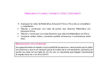 Matemática 1 medio-Unidad 4-OA12-Actividad 9