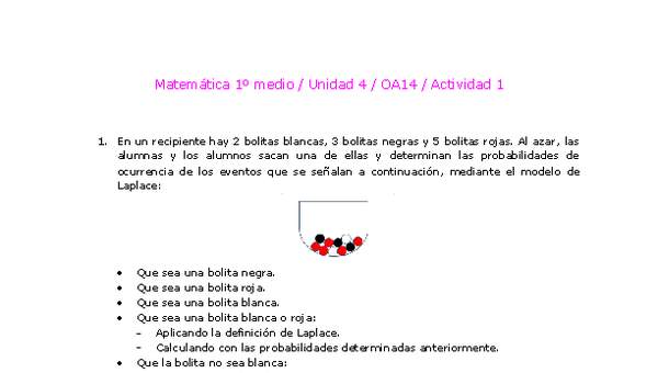 Matemática 1 medio-Unidad 4-OA14-Actividad 1