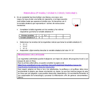 Matemática 2 medio-Unidad 4-OA10-Actividad 1