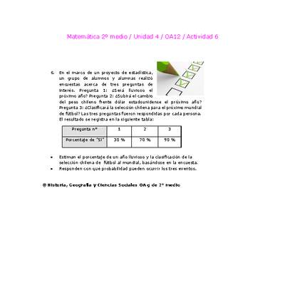 Matemática 2 medio-Unidad 4-OA12-Actividad 6