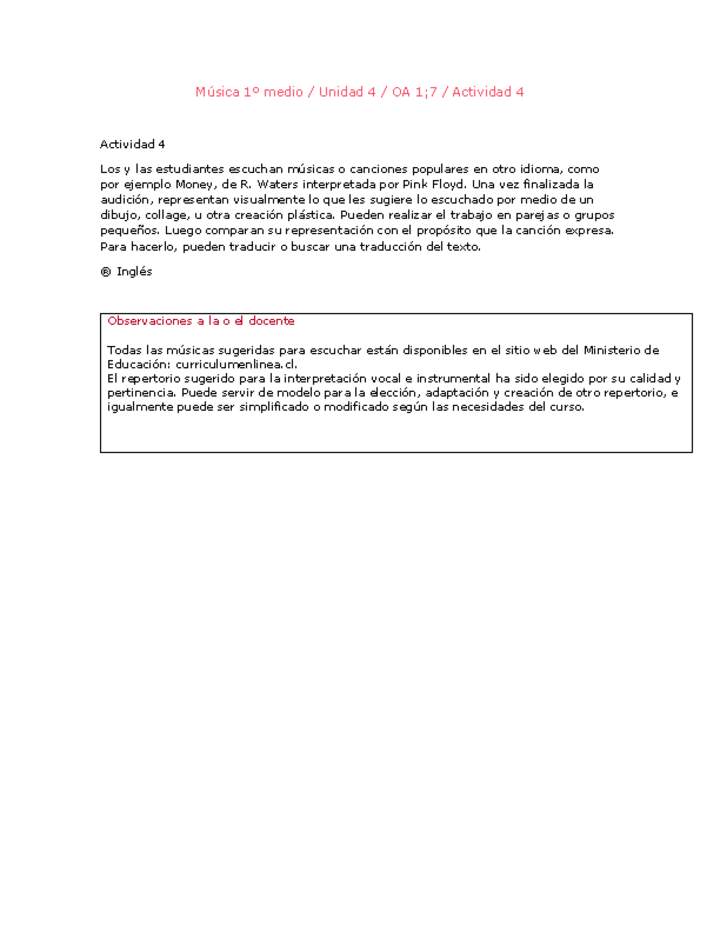 Artes Musicales 1 medio-Unidad 4-OA1;7-Actividad 4
