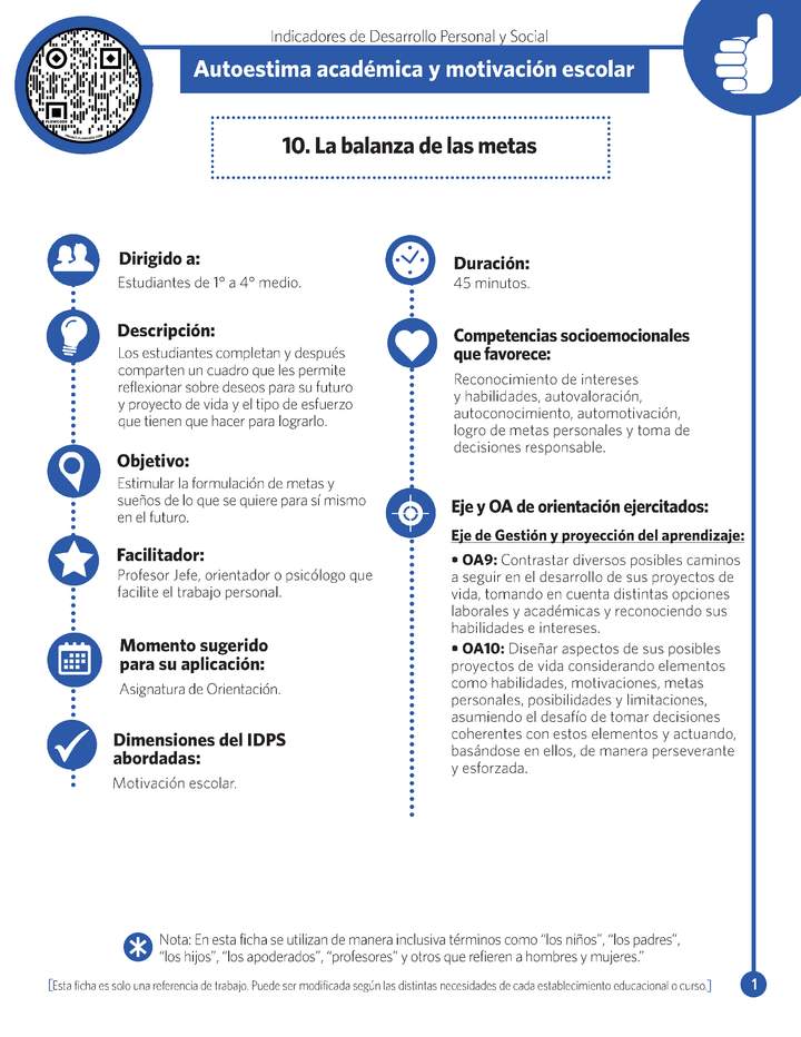 La balanza de las metas.