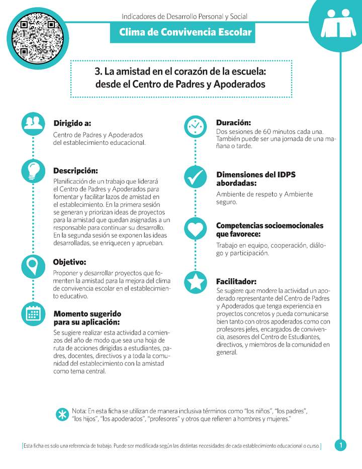 Ficha N° 3: La amistad en el corazón de la escuela: desde el Centro de Padres y Apoderados.