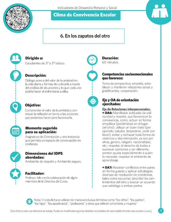 Ficha N° 6: En los zapatos del otro.