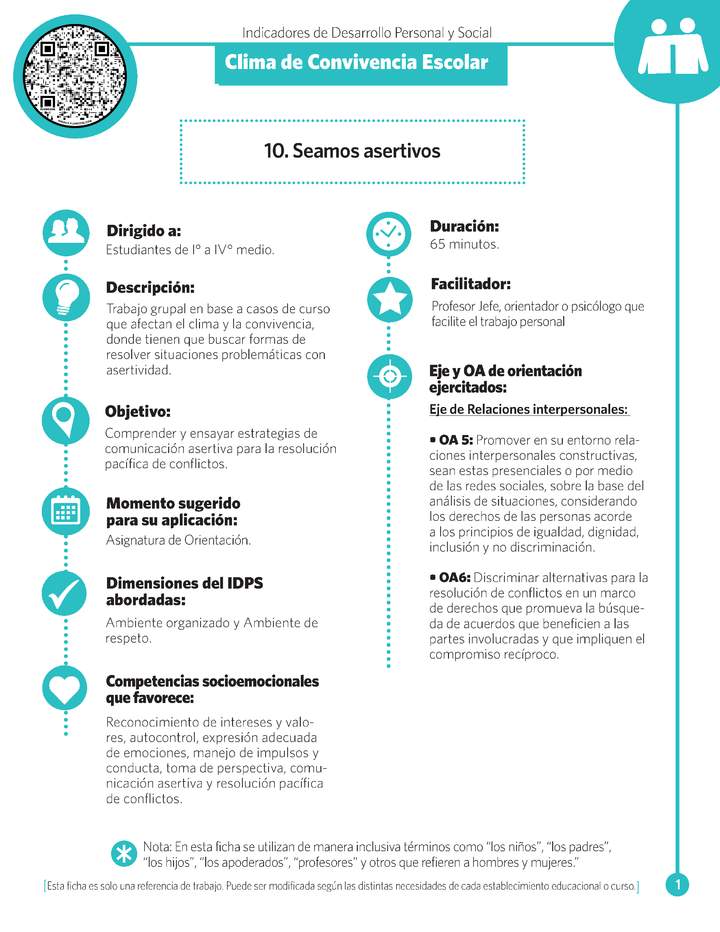 Ficha N° 10: Seamos acertivos.
