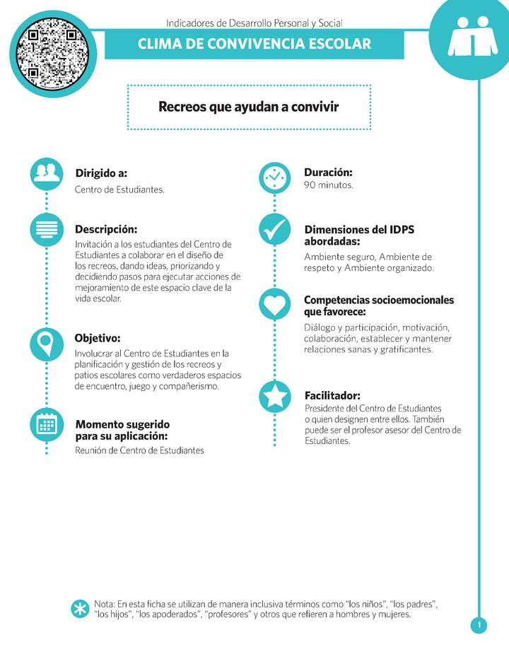 Ficha IDPS: Recreos que ayudan a convivir.