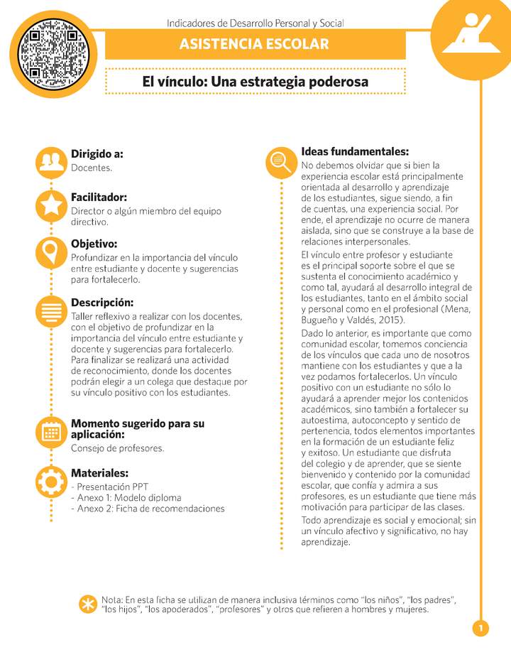 Ficha IDPS: El vínculo: Una estrategia poderosa.