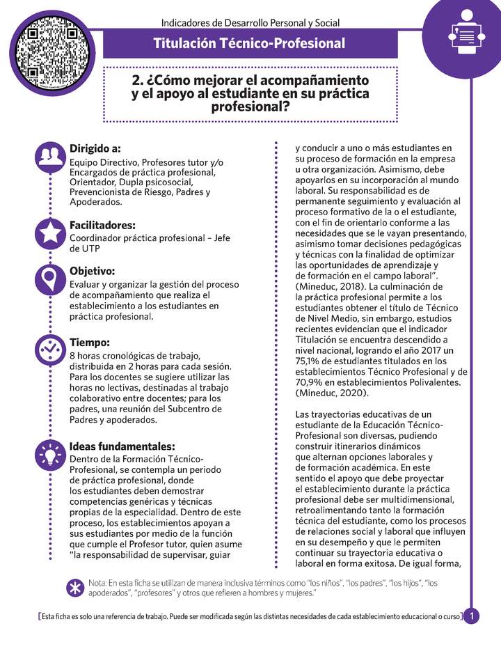 Ficha N° 2: ¿Cómo mejorar el acompañamiento y apoyo al estudiante en su práctica profesional?