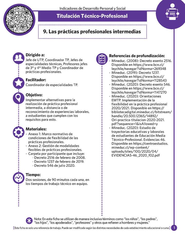 Ficha N° 9: Las prácticas profesionales intermedias.