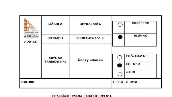 Guía de trabajo del estudiante Metrología en la empresa