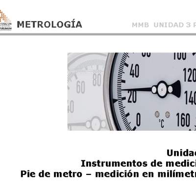 Presentación Pie de metro en milímetros