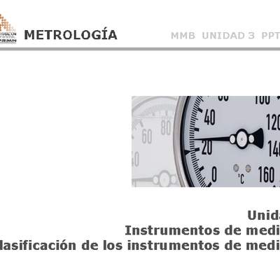 Presentación Clasificación de los instrumentos de medición