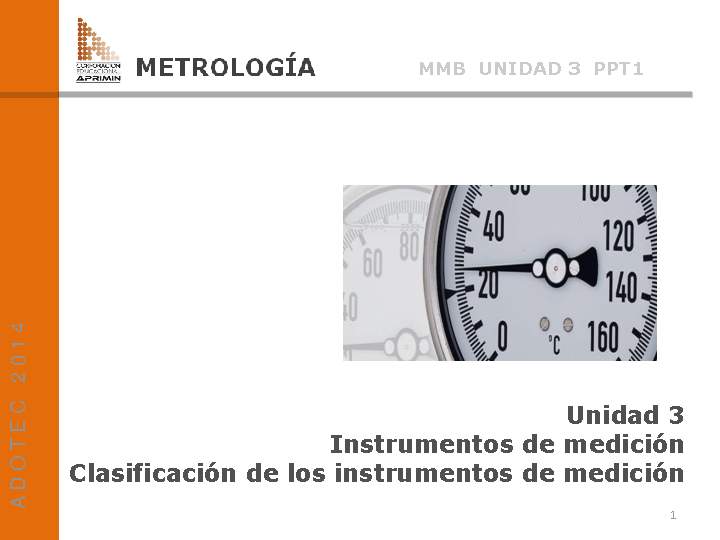 Presentación Clasificación de los instrumentos de medición