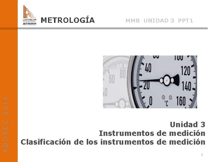 Presentación Clasificación de los instrumentos de medición