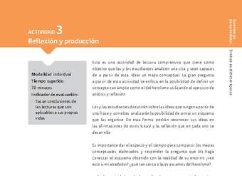 Sugerencia para el profesor: Actividad 3: Reflexión y producción