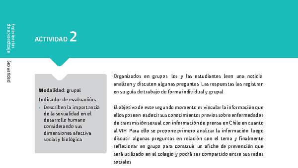 Sugerencia para el profesor: Actividad 2. Métodos de control de la natalidad y autocuidado