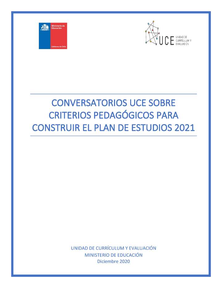 Conversatorios UCE sobre criterios pedagógicos para construir el plan de estudios 2021