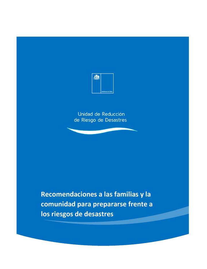 Recomendaciones a las familias y la comunidad para prepararse frente a los riesgos de desastres