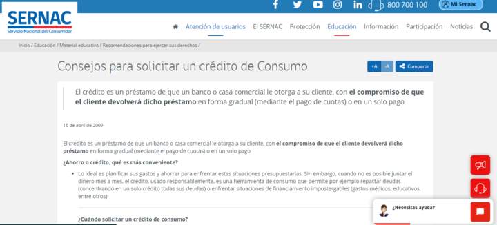 sernac: Consejos para tomar el crédito de consumo