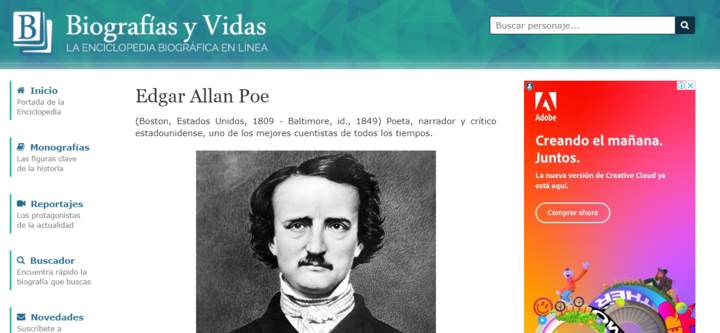 Biografías y vidas: Edgar Allan Poe