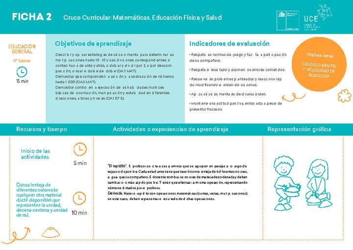 4° básico, Ficha N° 2 Movimiento en 15 minutos