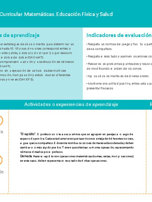 4° básico, Ficha N° 2 Movimiento en 15 minutos