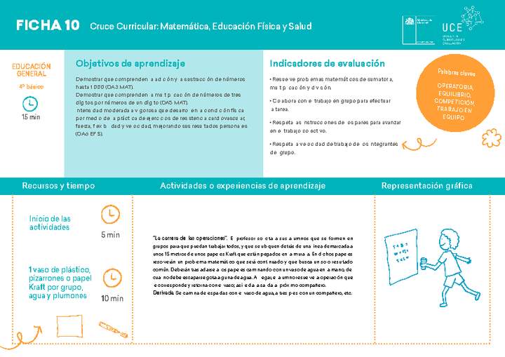 4° básico, Ficha N° 10 Movimiento en 15 minutos