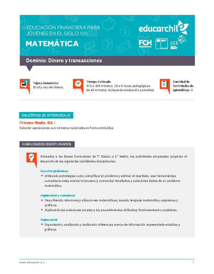 Dominio: Dinero y Transacciones